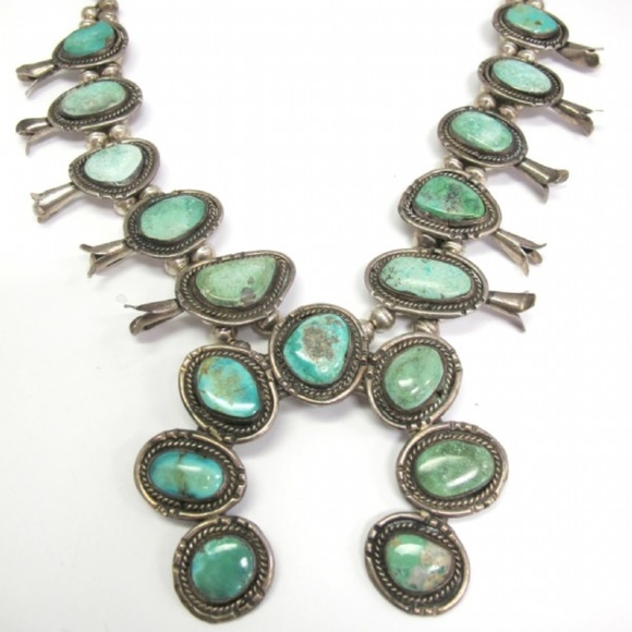 Native American Jewelry - Native American Southwest Vintage Squash Blossom